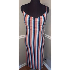 Mimi Chica Striped Sparkle Sexy Dress Pink Black‎ Sz Small